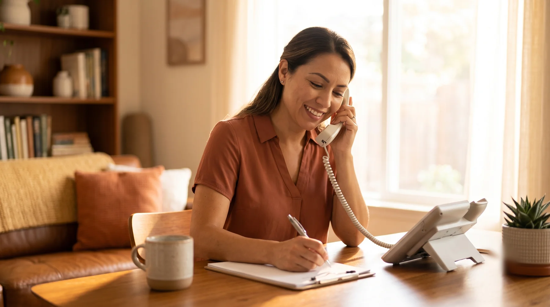 A care coordinator answering a family's questions
