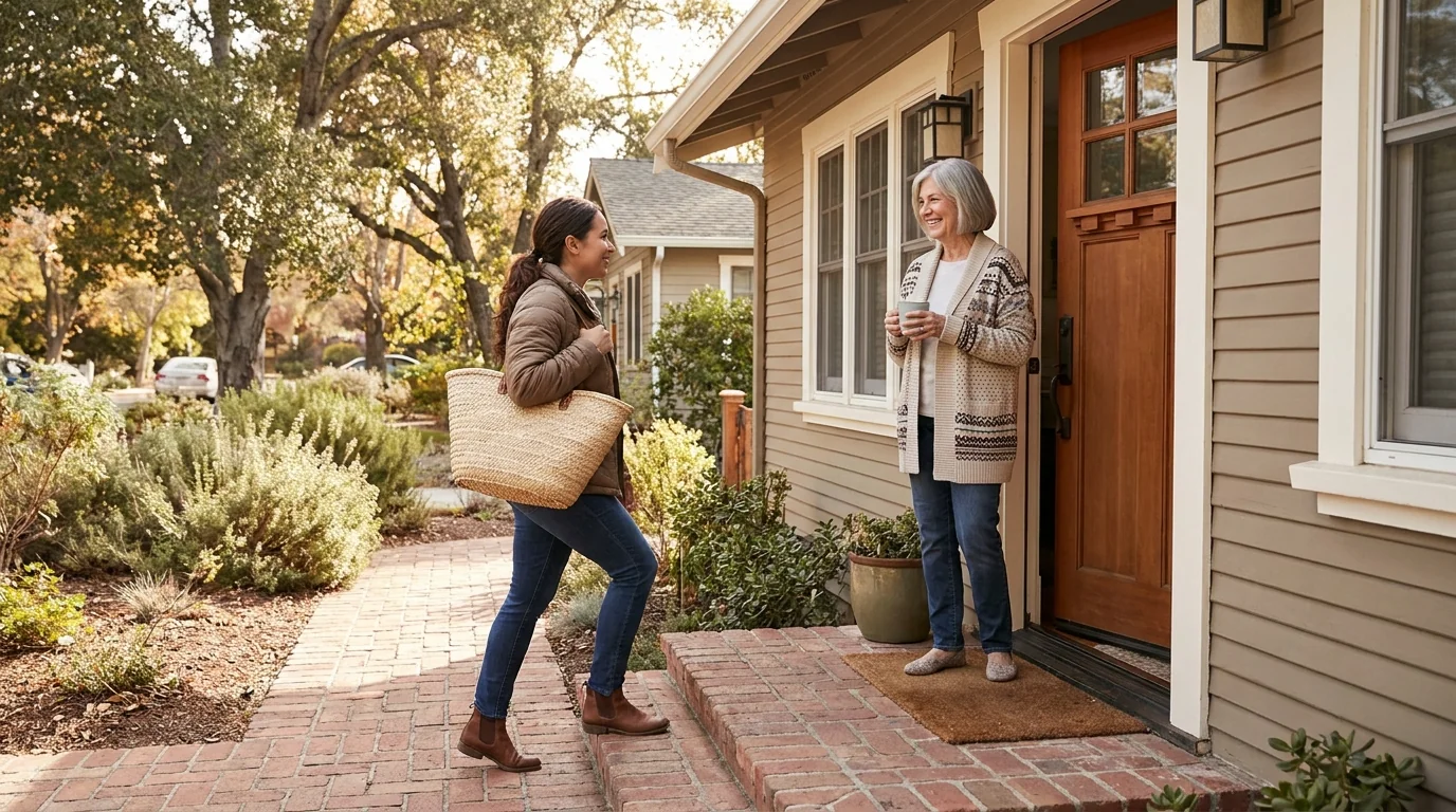 A caregiver visiting a client in the Tri-Valley & East Bay